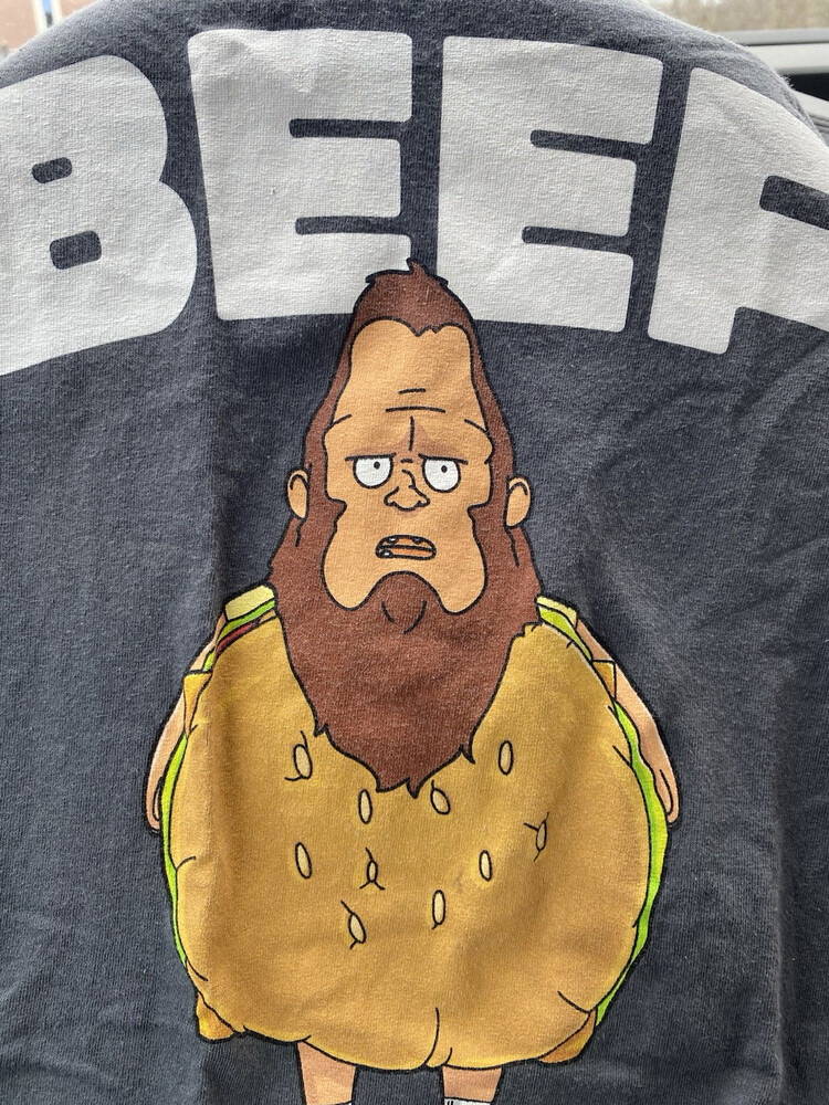 BOB’S BURGERS “Beef Squatch” Gene Licensed T-Shirt, 2016 LARGE